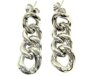 18k white gold pendant gourmette earrings made in Italy.