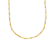 18K YELLOW GOLD CHAIN THIN BONE 1.3x8mm ROUNDED TUBE LINK, 23.6