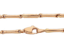 Load image into Gallery viewer, 18K ROSE GOLD BRACELET SMALL BONE 1.3x8mm ROUNDED TUBE LINK 7.5&quot; MADE IN ITALY
