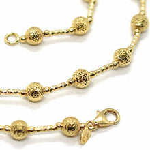 Load image into Gallery viewer, 18K YELLOW GOLD CHAIN FINELY WORKED 5 MM BALL SPHERES AND TUBE LINK, 15.8 INCHES.
