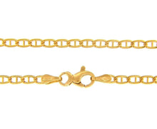 Load image into Gallery viewer, 18K YELLOW GOLD CHAIN FLAT BOAT MARINER OVAL NAUTICAL LINK 2.5mm, 60 cm, 24&quot;.
