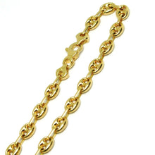 Load image into Gallery viewer, 18k yellow gold solid mariner bracelet big 6 mm, 8.3 inches, anchor rounded puffed link.
