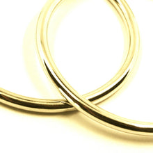 Load image into Gallery viewer, 18K YELLOW GOLD ROUND CIRCLE EARRINGS DIAMETER 40 MM, WIDTH 3 MM, MADE IN ITALY.
