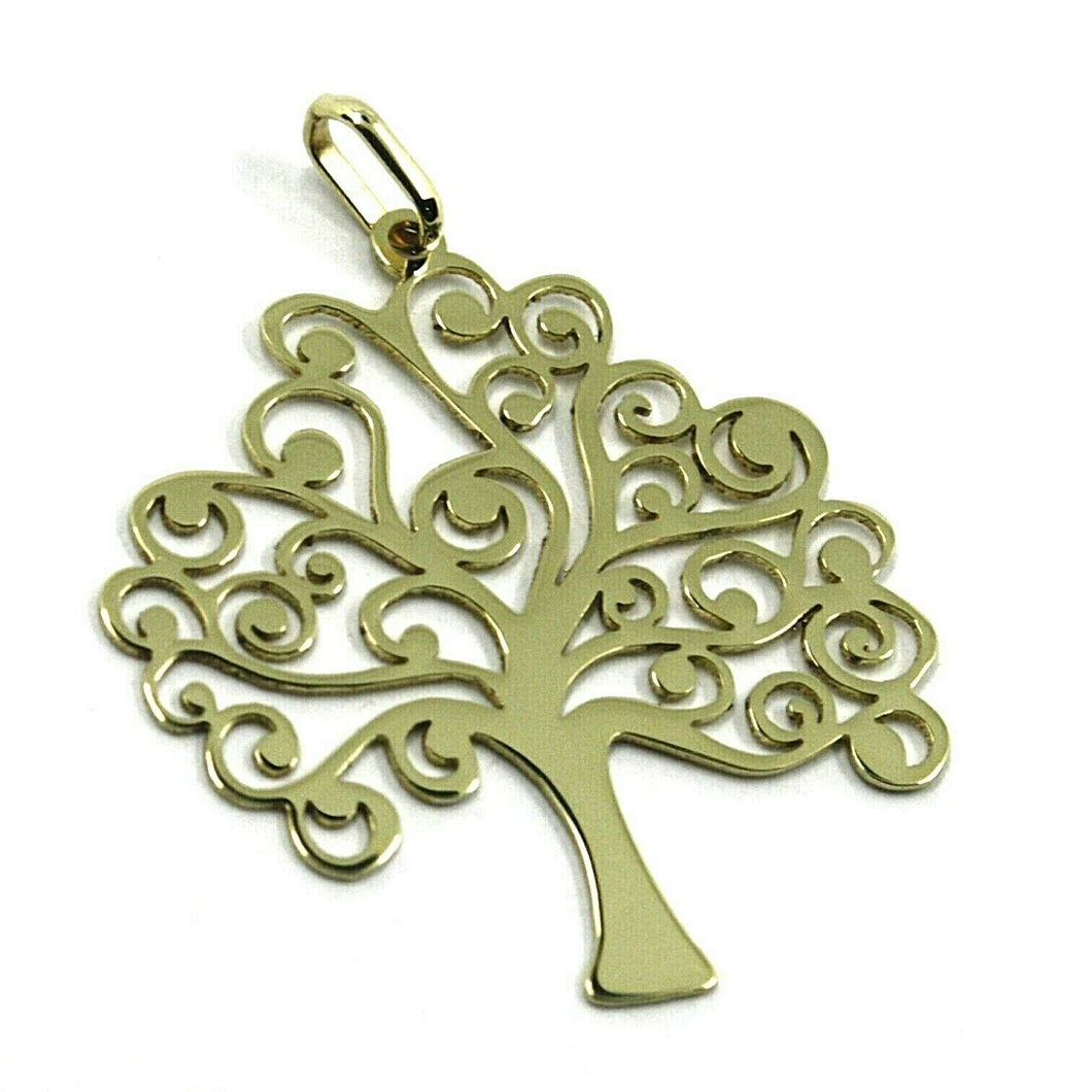 9K YELLOW GOLD PENDANT, FLAT TREE OF LIFE, LENGTH 26 MM, 1.02 INCHES