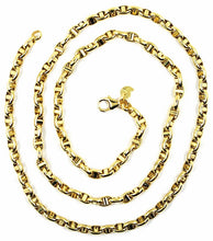 Load image into Gallery viewer, 9K YELLOW GOLD NAUTICAL MARINER CHAIN OVALS 3.5 MM THICKNESS, 24 INCHES, 60 CM
