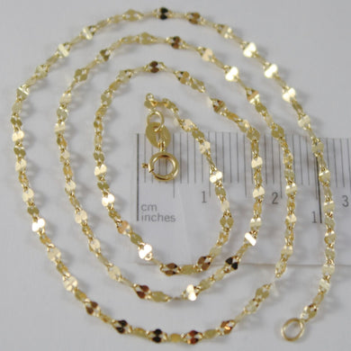 SOLID 18K YELLOW GOLD FLAT BRIGHT KITE CHAIN 18 INCHES, 2.2 MM MADE IN ITALY.