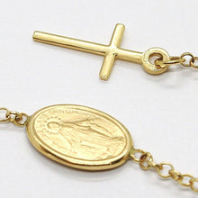Load image into Gallery viewer, 18k yellow gold  rosary bracelet, 5 mm spheres, cross &amp; miraculous medal
