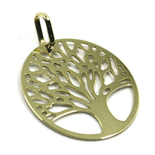 Load image into Gallery viewer, 9K YELLOW GOLD PENDANT, FLAT TREE OF LIFE, DISC DIAMETER 17 MM, 0.67 INCHES.
