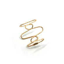 Load image into Gallery viewer, 18K ROSE GOLD MAGICWIRE HALF PHALANX RING, 10mm ELASTIC WORKED ONDULATE WIRE
