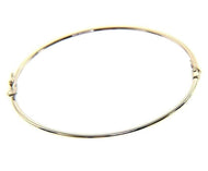 18K WHITE GOLD BRACELET, RIGID, BANGLE, 2mm TUBE, SMOOTH, SAFETY CLOSURE.