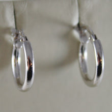 Load image into Gallery viewer, 18K WHITE GOLD EARRINGS MINI CIRCLE HOOP 13 MM 0.51 IN DIAMETER MADE IN ITALY
