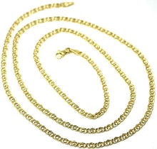 Load image into Gallery viewer, 18K YELLOW GOLD CHAIN TYGER EYE LINKS THICKNESS 3mm, 0.12&quot; LENGTH 60cm, 23.6&quot;.
