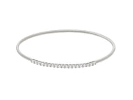 18K WHITE GOLD BRACELET, RIGID, BANGLE, 2 MM THICKNESS, SMOOTH, CUBIC ZIRCONIA.