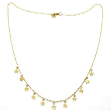 Load image into Gallery viewer, 18K YELLOW GOLD NECKLACE WITH PENDANT FLAT STARS STAR, 16.5 INCHES MADE IN ITALY.
