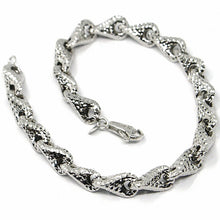 Load image into Gallery viewer, 18k white gold bracelet, big rounded diamond cut infinity alternate drops 7 mm
