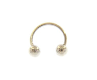 18K WHITE GOLD PIERCING, BARBELL CURVE CIRCULAR, BALLS 5mm MADE IN ITALY.