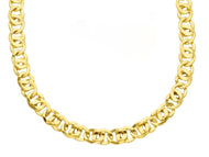 18K YELLOW GOLD CHAIN TIGER EYE INFINITY FLAT BIG LINKS 6 mm, LENGTH 24