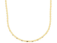 18K YELLOW GOLD FLAT CHAIN NECKLACE 2mm SMALL EYES OVALS WITH CIRCLES, 20