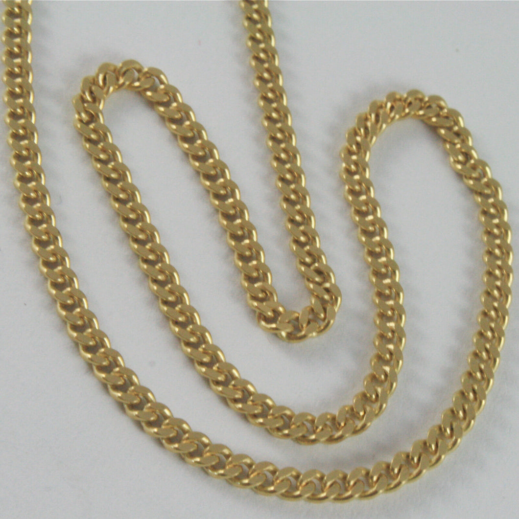 SOLID 18K YELLOW GOLD CHAIN MASSIVE GOURMETTE LINK, FLAT NECKLACE, MADE IN ITALY