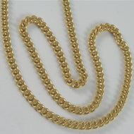 SOLID 18K YELLOW GOLD CHAIN MASSIVE GOURMETTE LINK, FLAT NECKLACE, MADE IN ITALY.