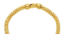 Load image into Gallery viewer, 18k yellow gold basket rounded 4.5mm tubular basket popcorn chain necklace, 18&quot;.
