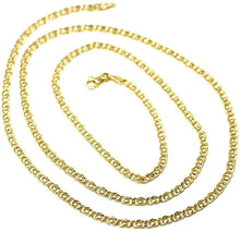 Load image into Gallery viewer, 18K YELLOW GOLD CHAIN TYGER EYE LINKS THICKNESS 3mm, 0.12&quot; LENGTH 50cm, 19.7&quot;

