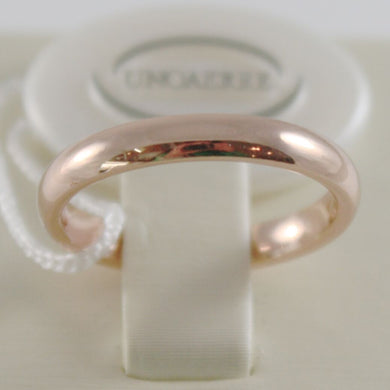 18k rose gold wedding band unoaerre comfort ring marriage 3 mm, made in Italy.