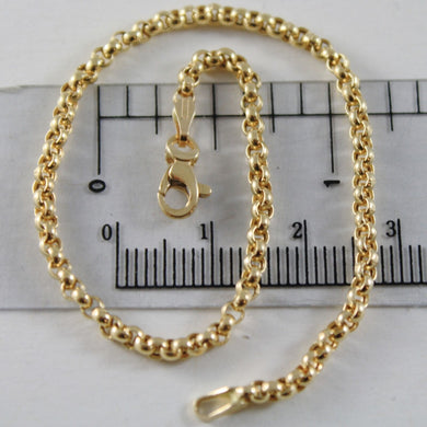 SOLID 18K YELLOW GOLD BRACELET WITH ROUND CIRCLE ROLO LINK, 2.5 MM MADE IN ITALY.