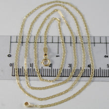 Load image into Gallery viewer, 18K YELLOW GOLD CHAIN MINI OVAL FLAT WORKED LINK 1.5 MM, 19.70 IN. MADE IN ITALY.
