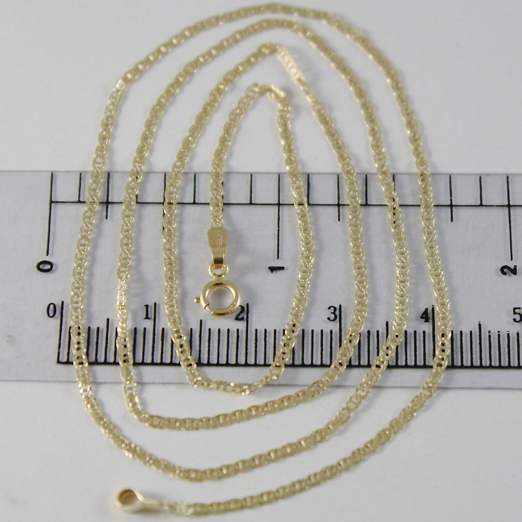 18K YELLOW GOLD CHAIN MINI OVAL FLAT WORKED LINK 1.5 MM, 19.70 IN. MADE IN ITALY.