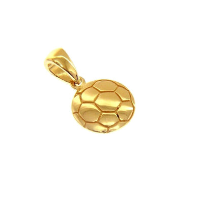 18K YELLOW GOLD SMALL 10mm SOCCER BALL PENDANT, MADE IN ITALY.