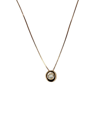 18k rose gold orsini necklace with diamond 0.05 & venetian chain made in Italy.