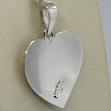 Load image into Gallery viewer, 18k white gold heart pendant, charms, finely worked, curved, made in italy
