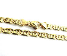 Load image into Gallery viewer, SOLID 18K YELLOW GOLD CHAIN BIG TIGER EYE INFINITY FLAT LINKS 4.5 mm, 24&quot;, 60cm
