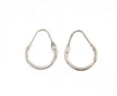 18k white gold round circle earrings diameter 8 mm width 1.7 mm, made in Italy.