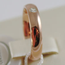 Load image into Gallery viewer, 18k rose gold wedding band unoaerre comfort ring 4 mm, diamond made in Italy.
