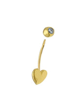 Load image into Gallery viewer, 18K YELLOW GOLD PIERCING BARBELL CURVE BANANA BELLY BODY WITH 6mm HEART ZIRCONIA
