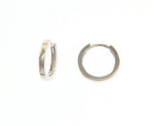 Load image into Gallery viewer, 18K WHITE GOLD HOOPS SMALL EARRINGS DIAMETER 12mm SQUARE TUBE THICKNESS 1.5mm.
