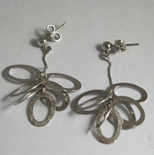 Load image into Gallery viewer, SOLID 18K WHITE GOLD EARRINGS, WITH GROUP OVALS, LENGTH 2,05 IN MADE IN ITALY.
