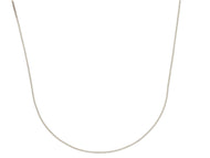 9K WHITE GOLD CHAIN THIN 0.7mm VENETIAN SQUARE LINK, NECKLACE, LENGTH 16.5
