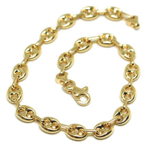 Load image into Gallery viewer, 18k yellow gold solid mariner bracelet big 6 mm, 8.3 inches, anchor rounded puffed link.

