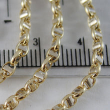 Load image into Gallery viewer, 18k yellow white gold chain sailor&#39;s navy oval link 3 mm, 17.7&quot; necklace.
