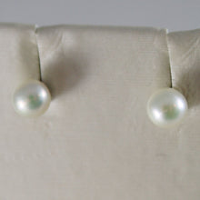 Load image into Gallery viewer, SOLID 18K WHITE OR YELLOW GOLD EARRINGS WITH PEARL PEARLS 5 MM, MADE IN ITALY
