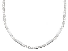 Load image into Gallery viewer, 18K WHITE GOLD FLAT CHAIN NECKLACE 2.5mm EYES OVALS WITH CIRCLES &amp; PLATES, 24&quot;.
