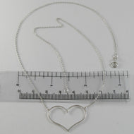 18k white gold necklace with 1.06 in heart and mini squared chain made in Italy.