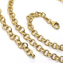 Load image into Gallery viewer, 18K YELLOW GOLD CHAIN 23.6&quot;, ROUND CIRCLE ROLO LINK DIAMETER 6mm, MADE ITALY.
