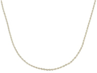SOLID 18K WHITE GOLD CHAIN, SMALL 1mm ROPE BRAIDED, 40cm 16