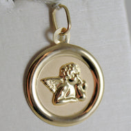 SOLID 18K YELLOW GOLD MEDAL PENDANT, GUARDIAN ANGEL LENGTH 1,06 IN MADE IN ITALY.