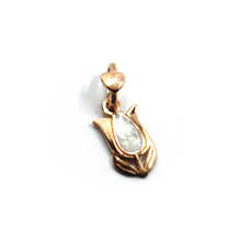 Load image into Gallery viewer, 9K ROSE GOLD SMALL 12mm TULIP FLOWER DODO MARIANI ENAMEL PENDANT, MADE IN ITALY.
