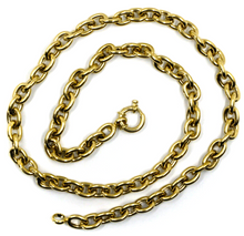 Load image into Gallery viewer, 18k yellow gold chain necklace 17.7&quot; round puffed circle rolo 10.5x8.5mm ovals.
